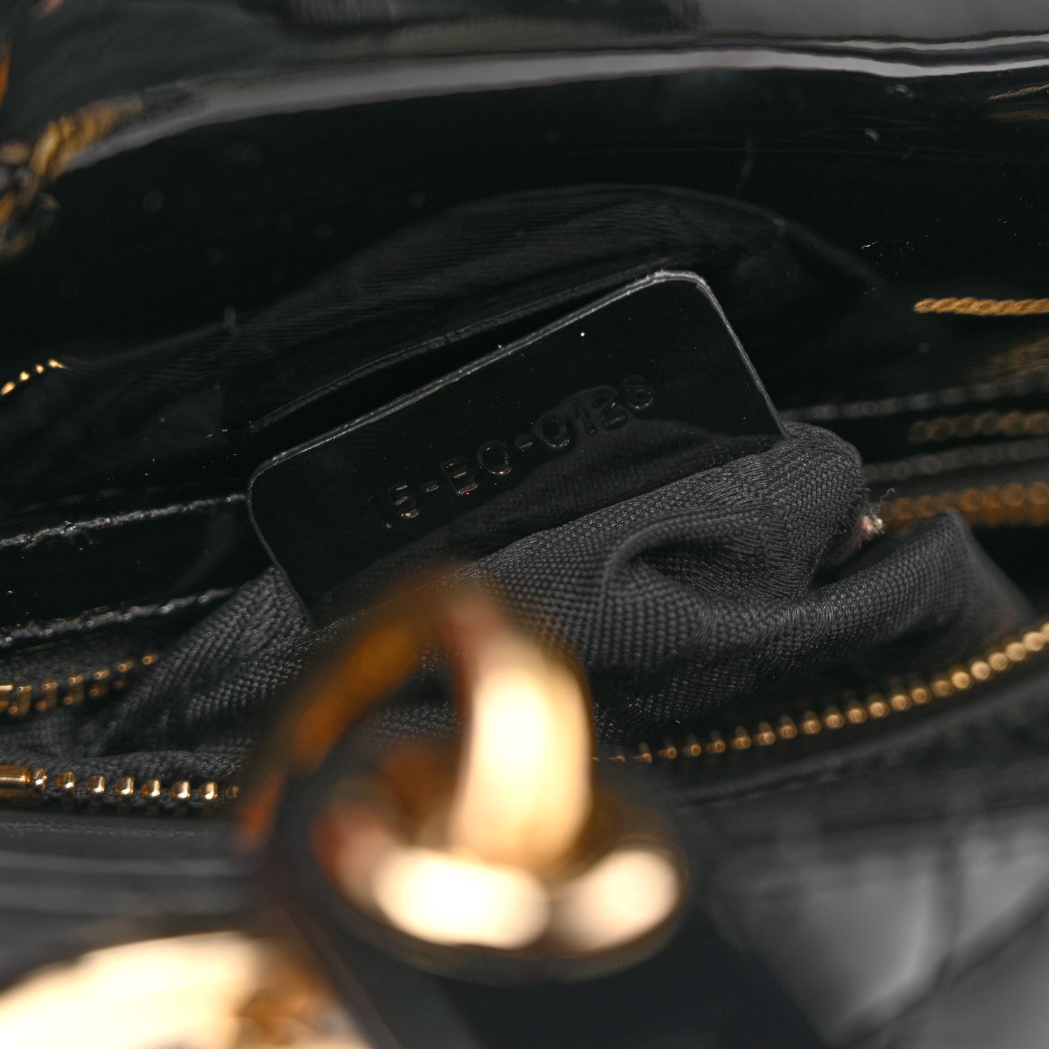 Patent Cannage Mini Lady Dior Black