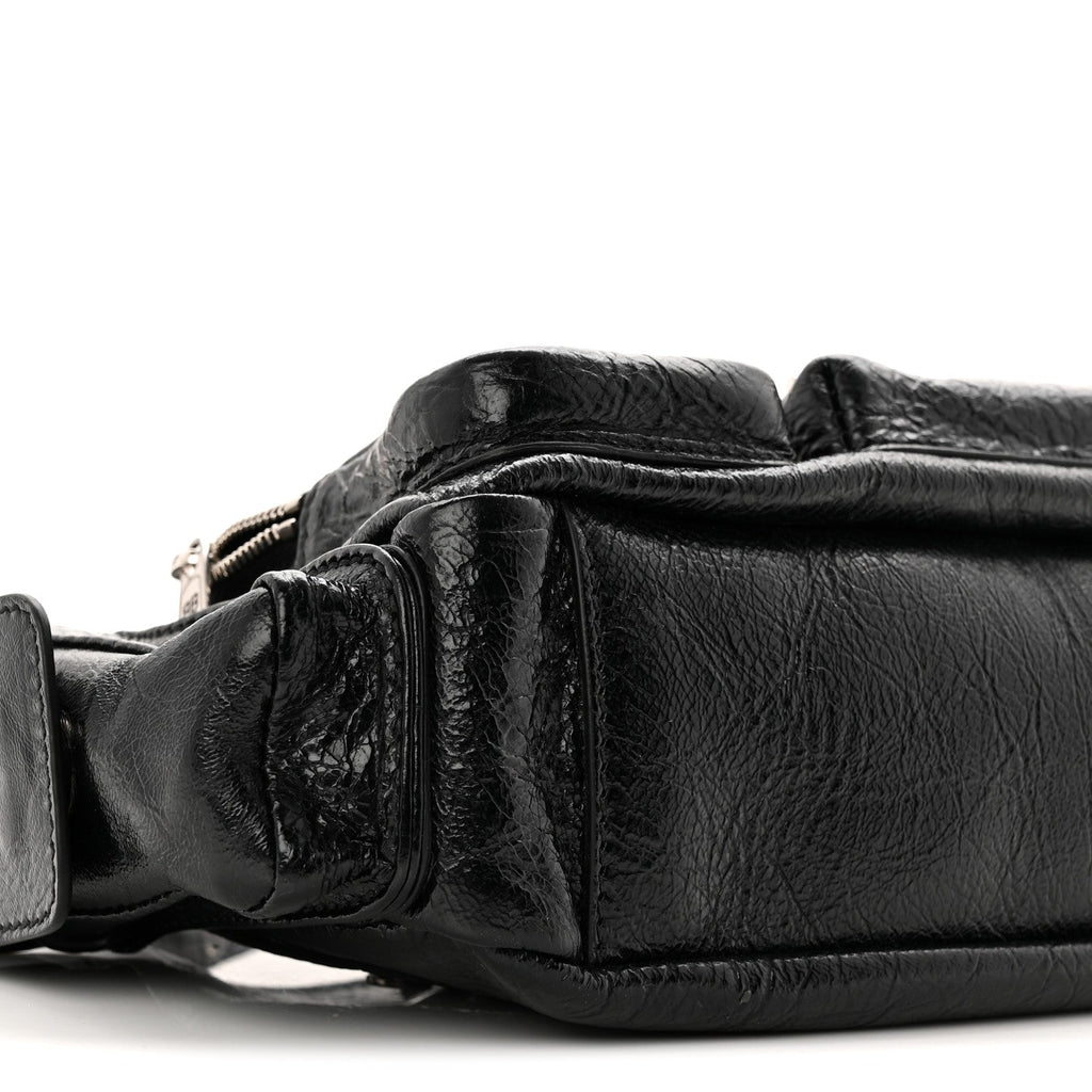 Agneau Arena Superbusy XS Sling Zip Shoulder Bag Black