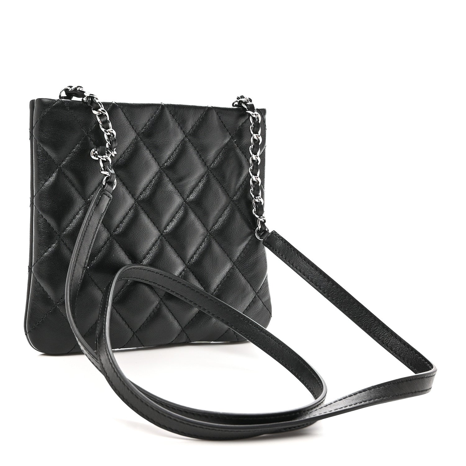 Lambskin Quilted Uniform Crossbody Bag Black
