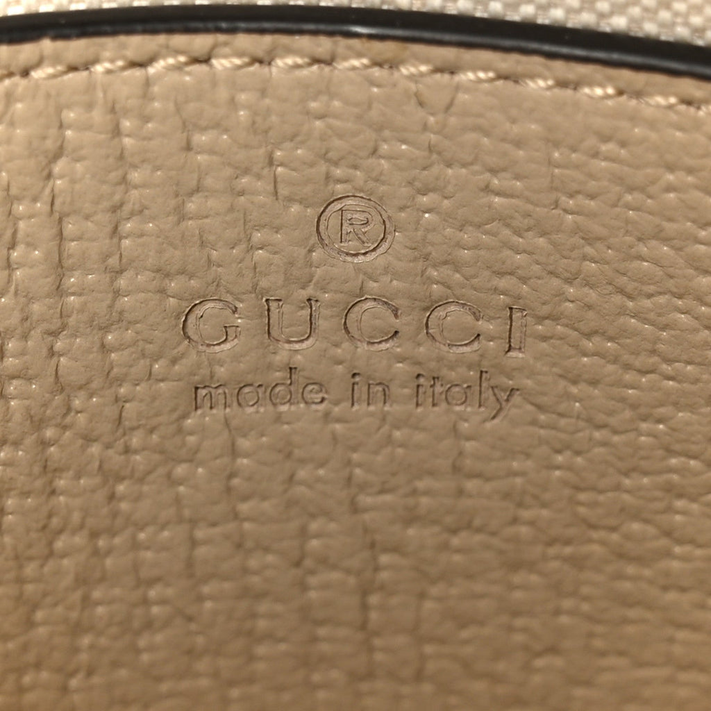 GG Supreme Monogram Textured Dollar Calfskin Web Small Ophidia GG Handbag Beige Mystic White Oatmeal