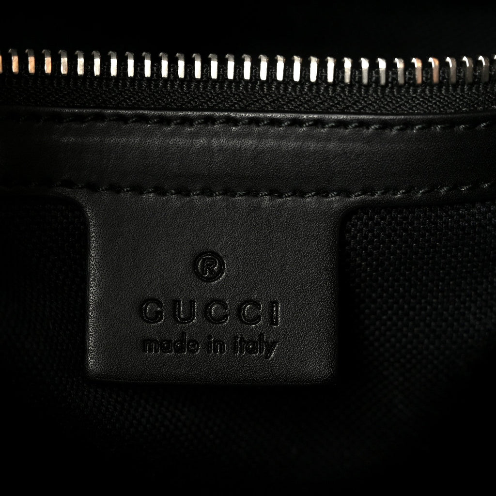 GG Supreme Monogram Appia Calfskin Web Flat Messenger Bag Black Grey Black Grey