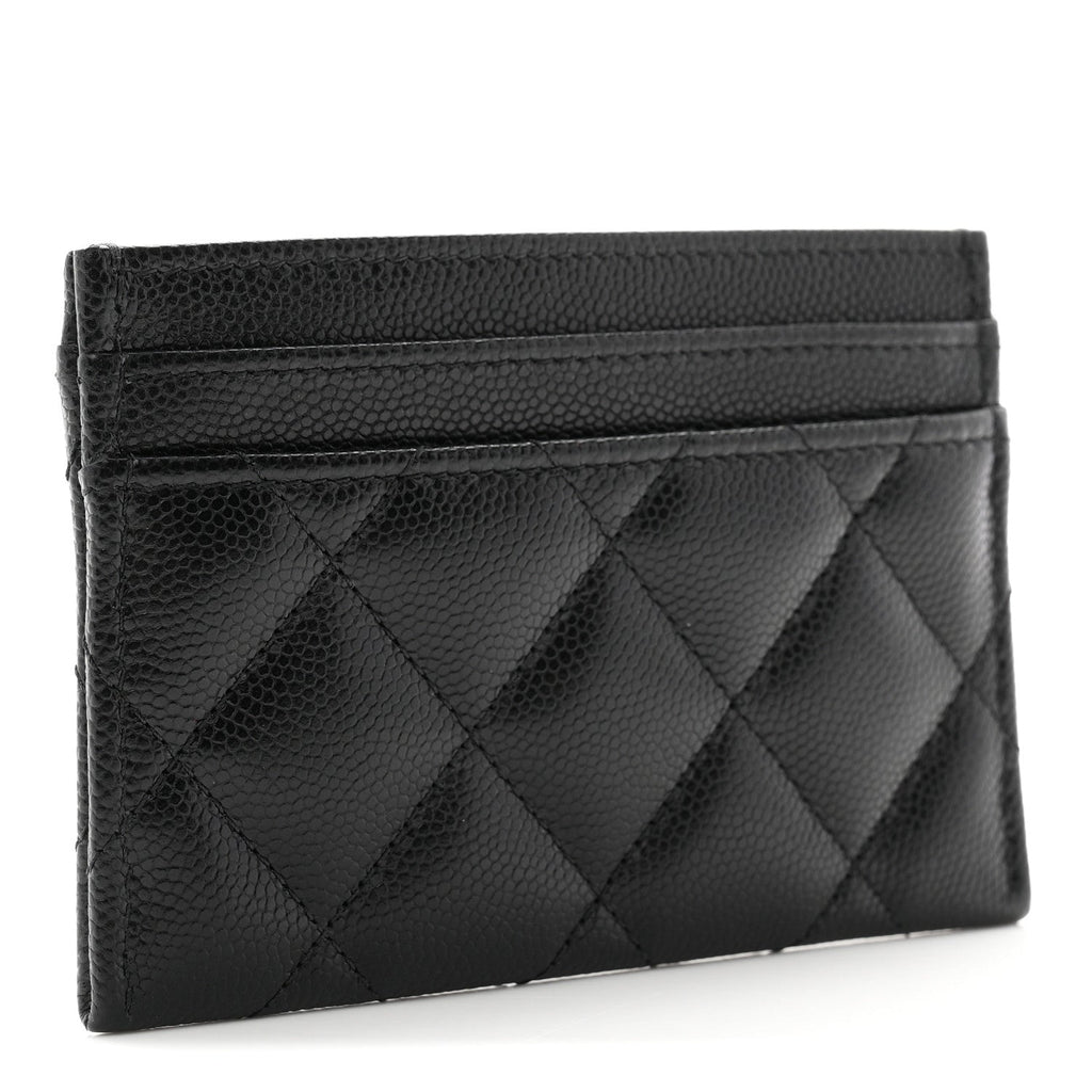 Caviar Quilted CC Card Holder Black