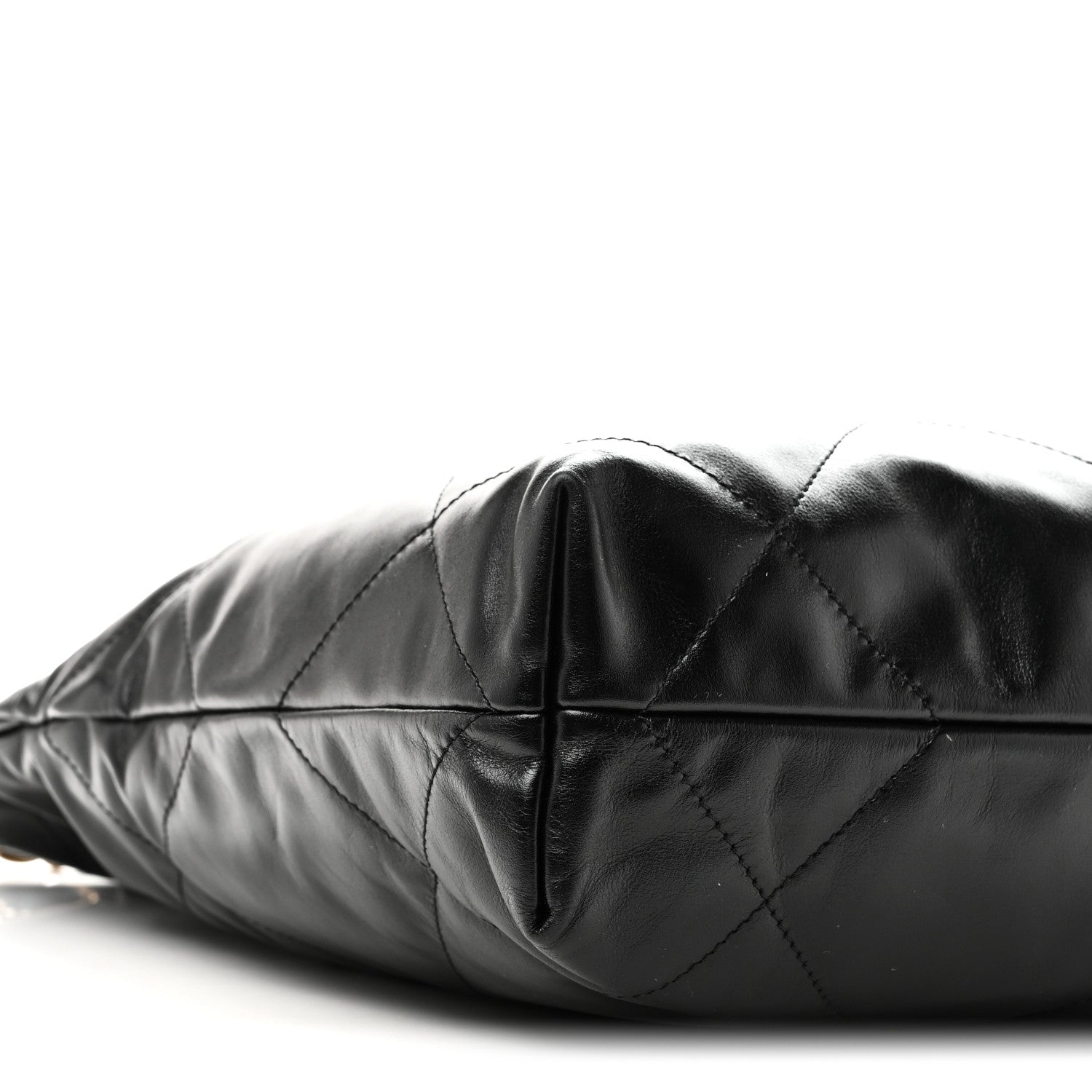 Shiny Calfskin Quilted Small Chanel 22 Black