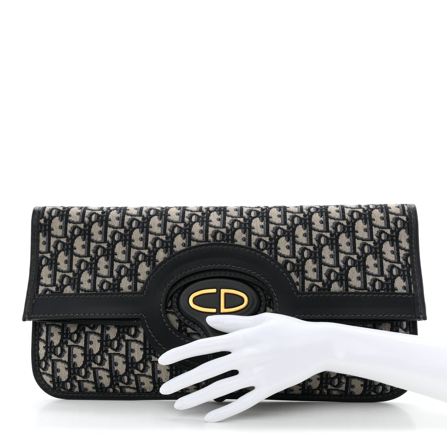 Oblique Fold Over Clutch Blue
