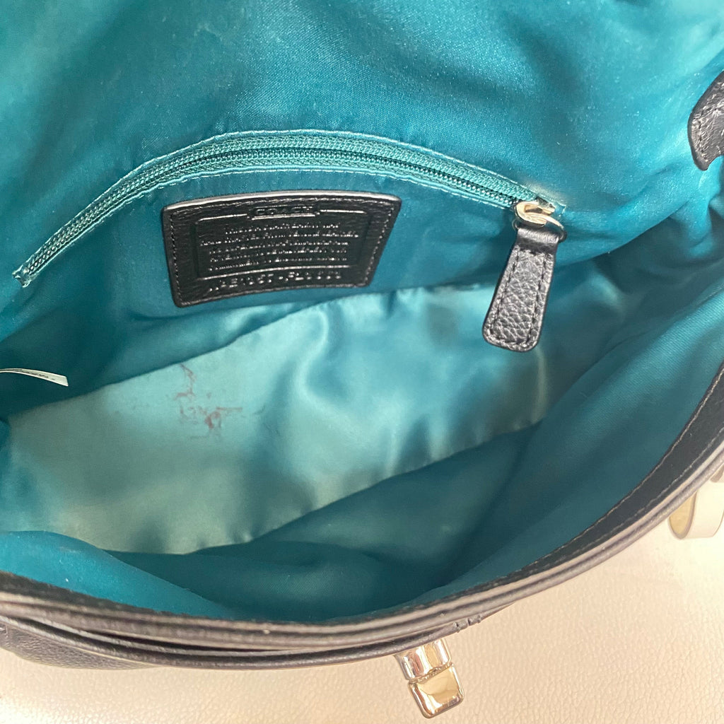 COACH Park Taylor Black Flap Turnlock Crossbody Bag No.F23663