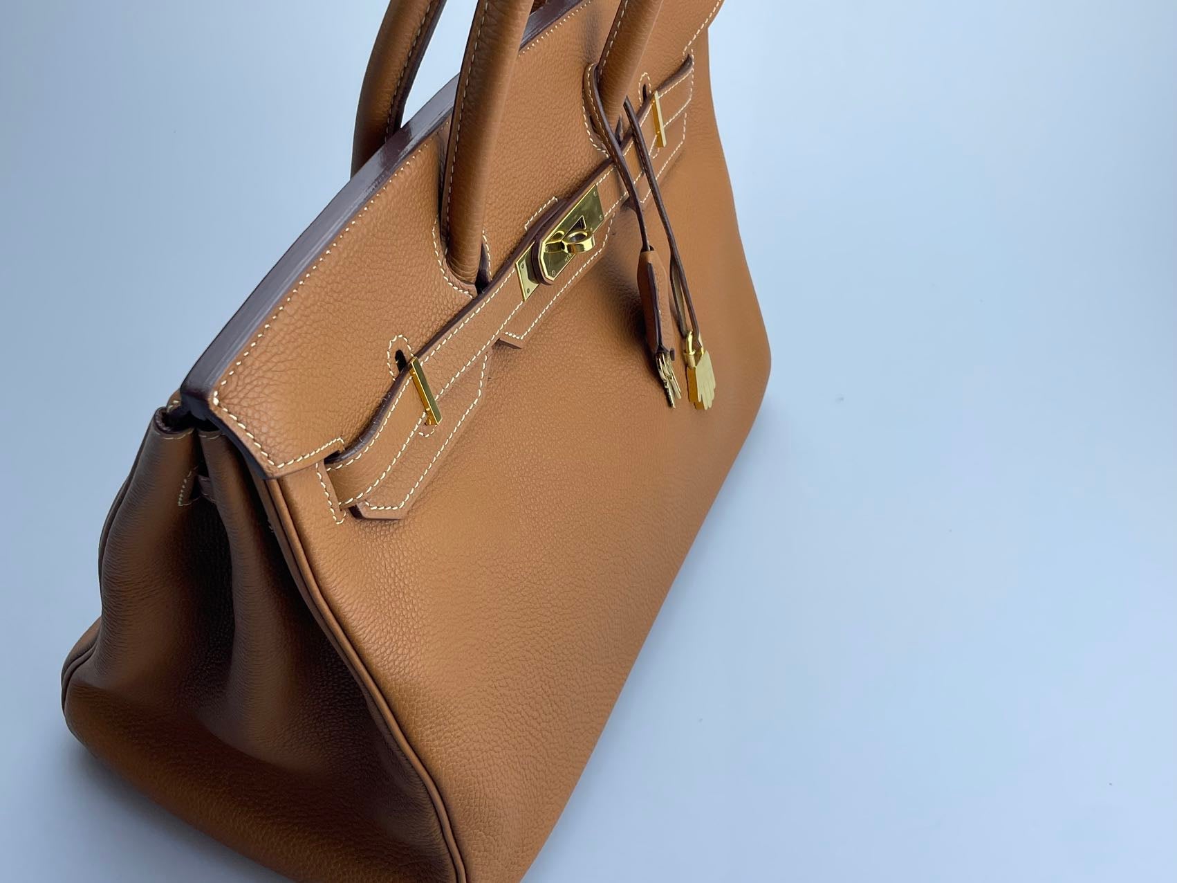 Hermes   Birkin 35 in gold vintage Togo leather
