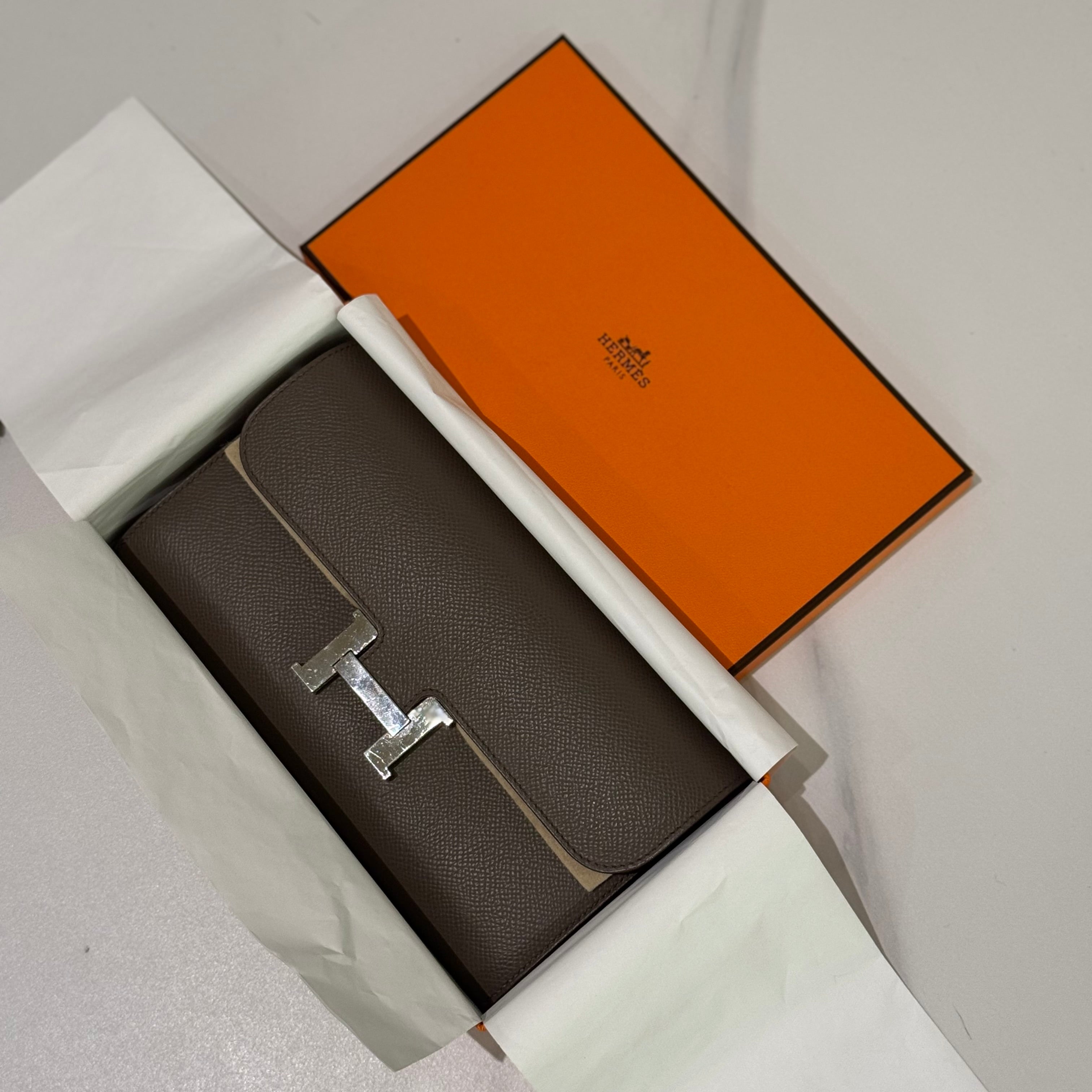 HERMES CONSTANCE TO GO (CTG) ELEPHANT GREY WITH SILVER HARDWARE Z STAMP