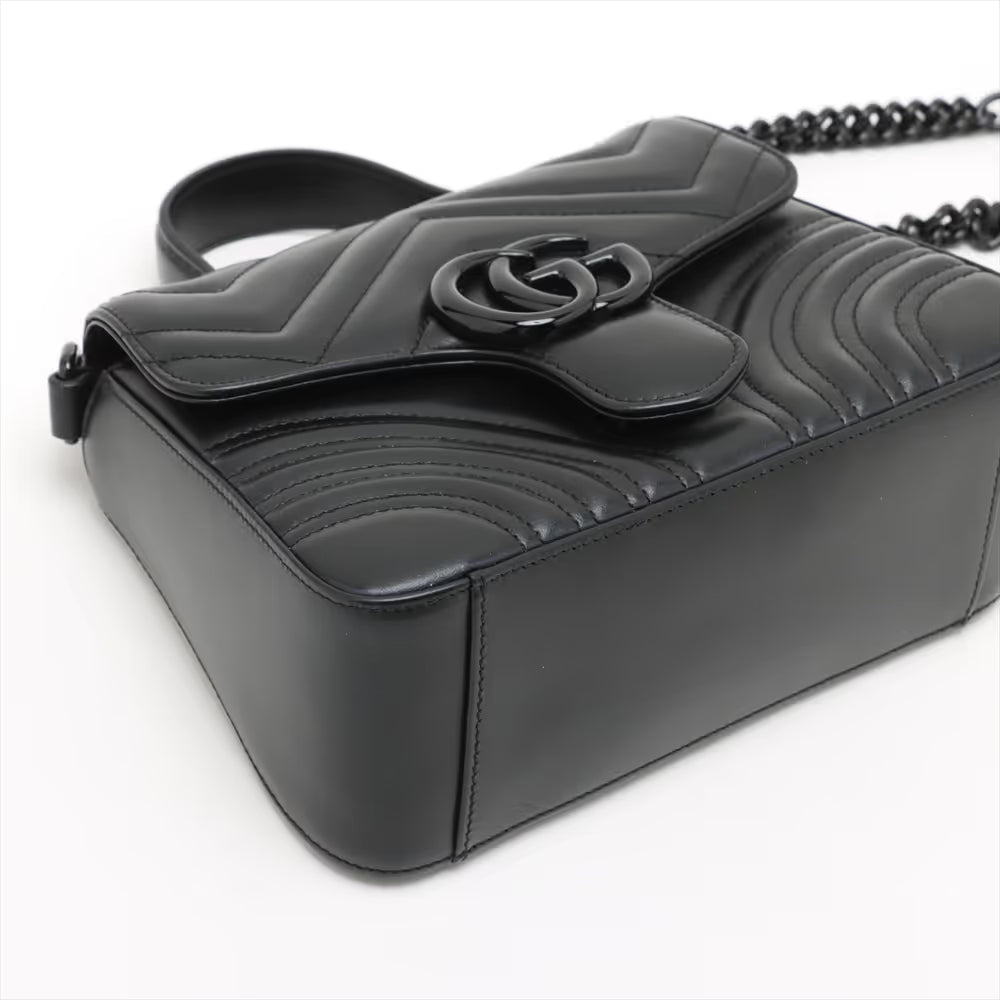 Gucci GG Marmont Leather Two-Way Handbag Black