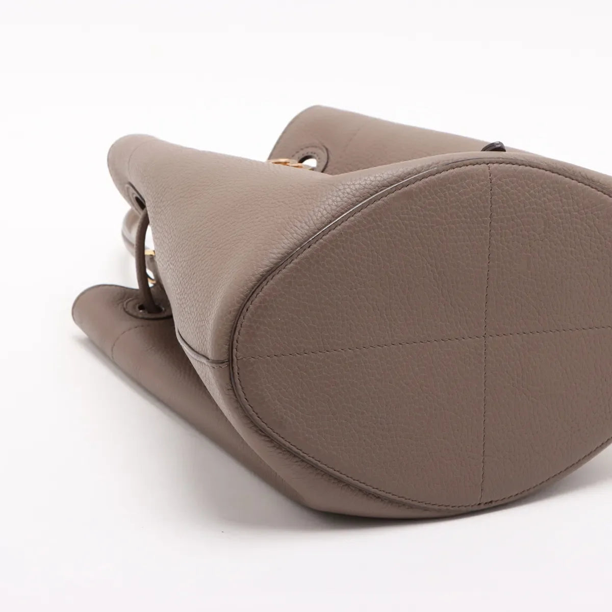 Burberry Small Drawstring Bucket Leather Two-Way Shoulder Bag Brown