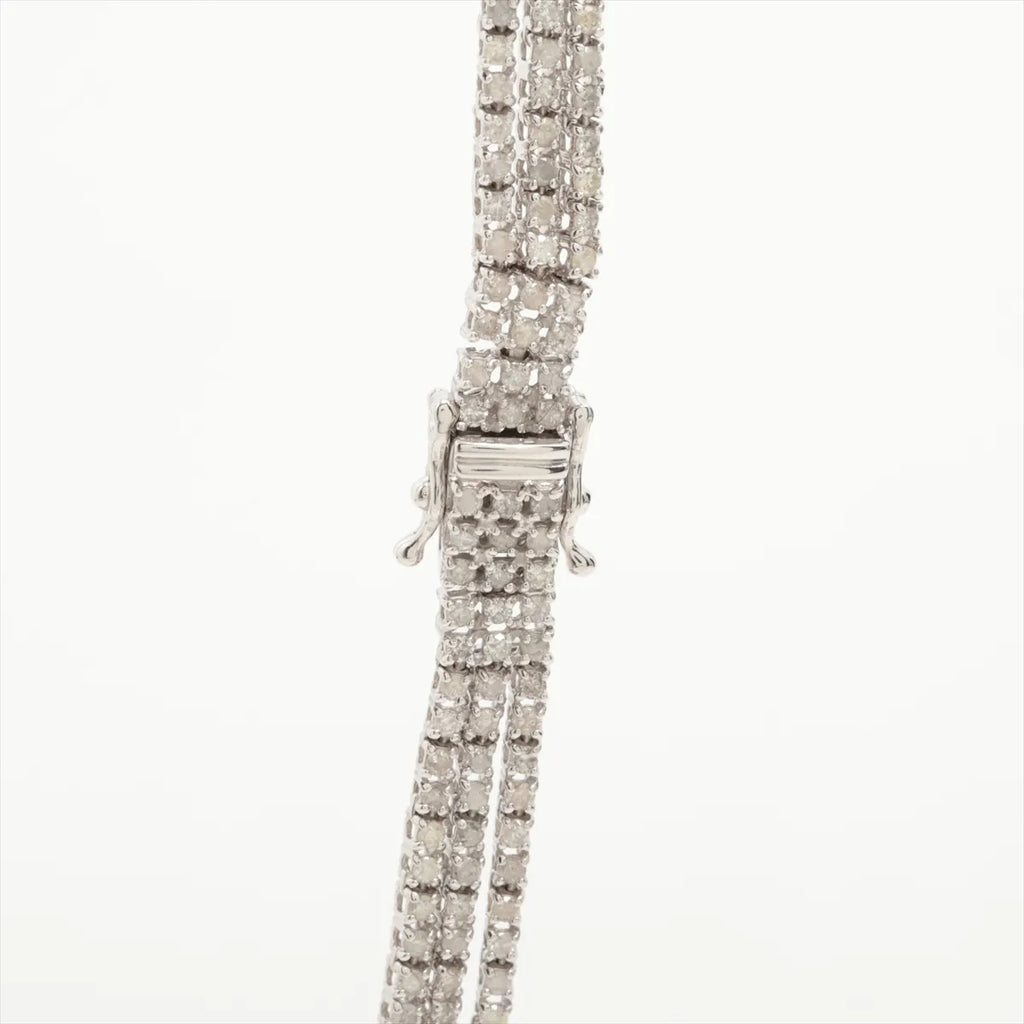 Ruby Diamond Station Layered Necklace White Gold