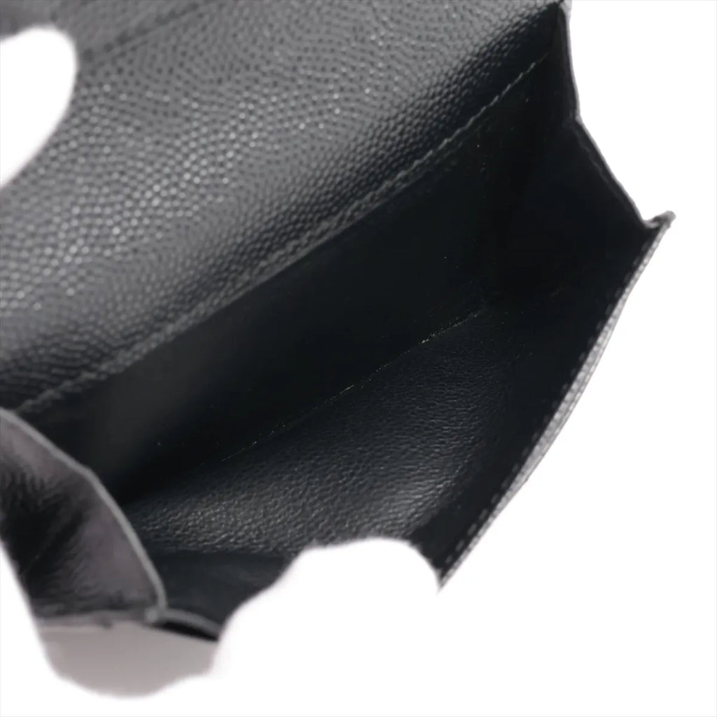 Saint Laurent Paris Logo Leather Card Case Black