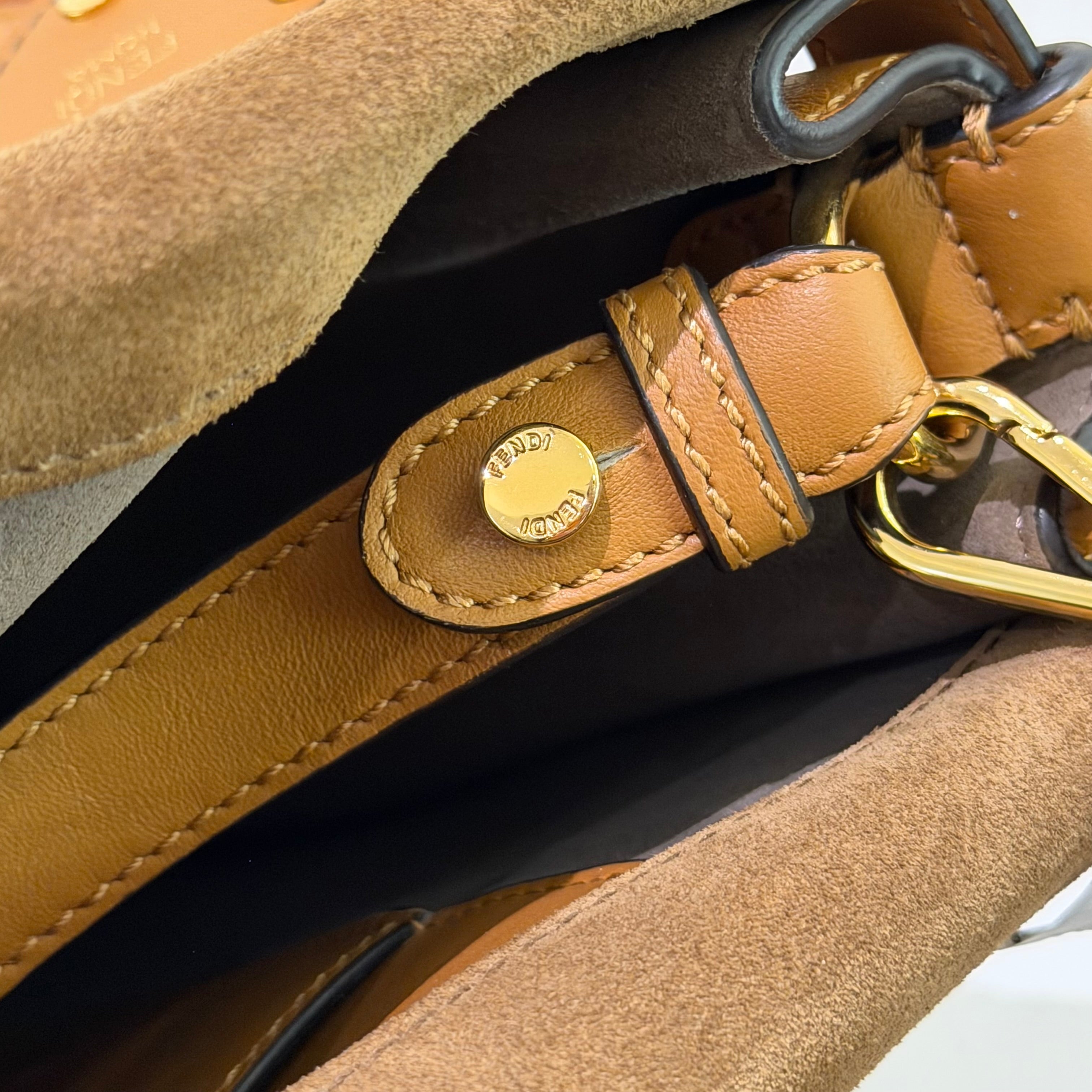 Fendi Flip Leather & Suede Tote Bag