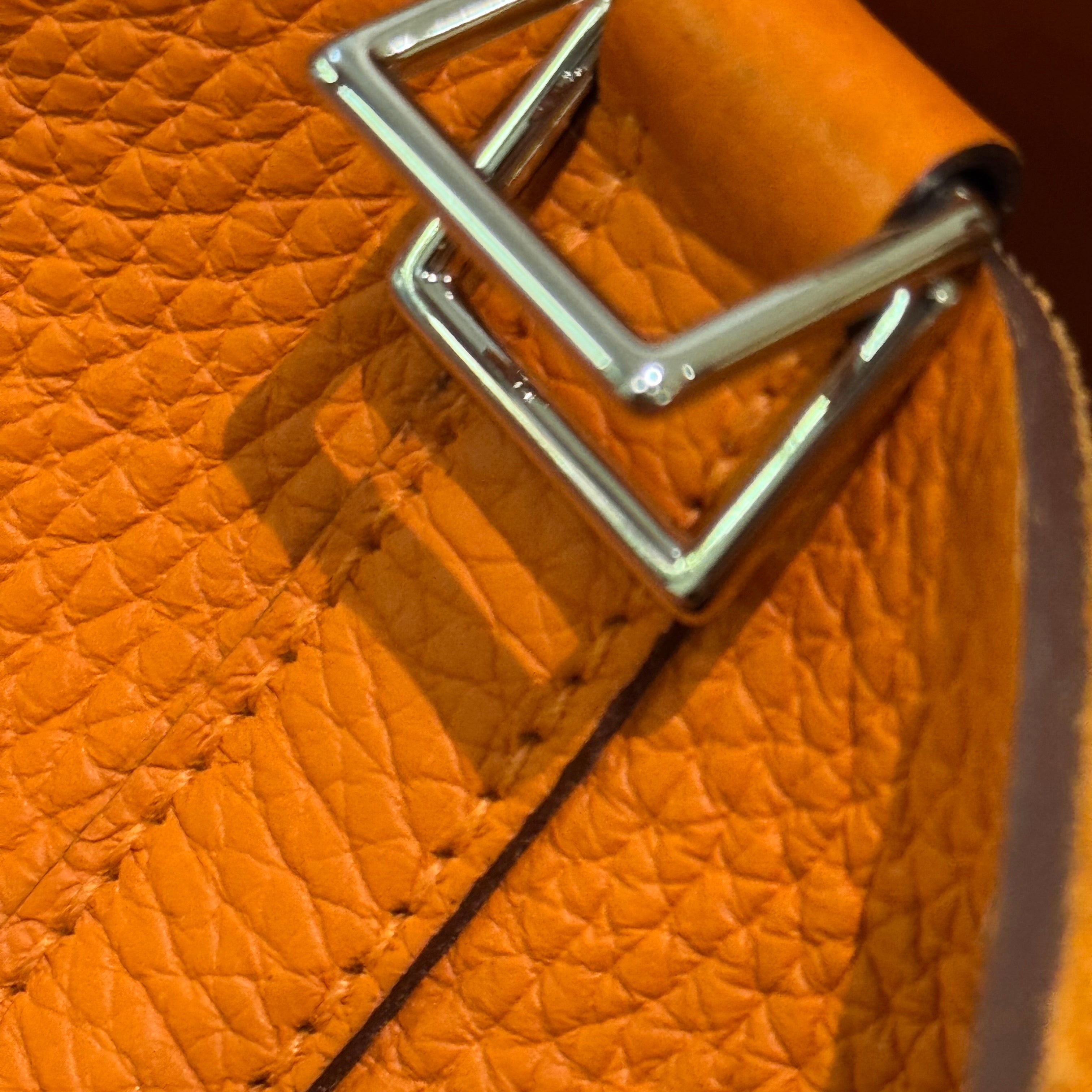 HERMES PICOTIN 22 ORANGE Q STAMP