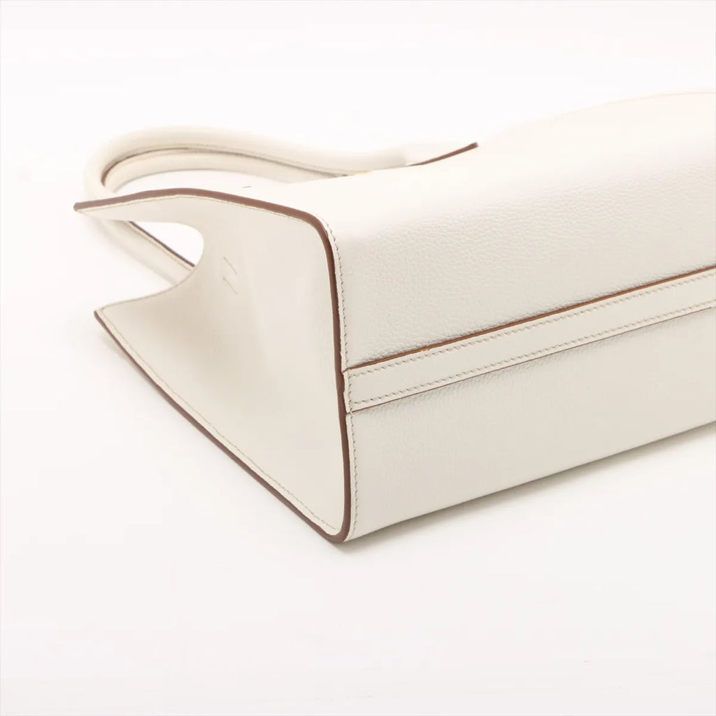 Prada Leather Two-Way Tote Bag White