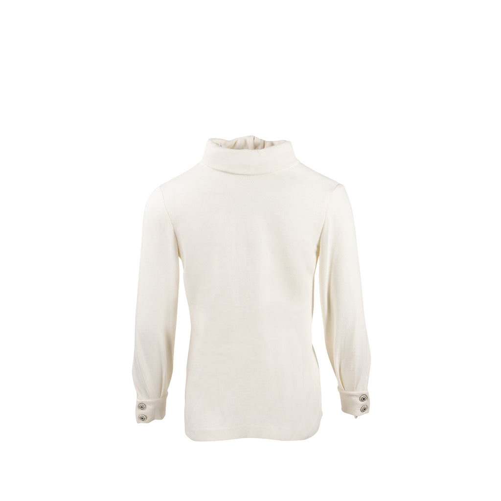 CHANEL Size 34 22C Runway Silk Crepe Blouse White