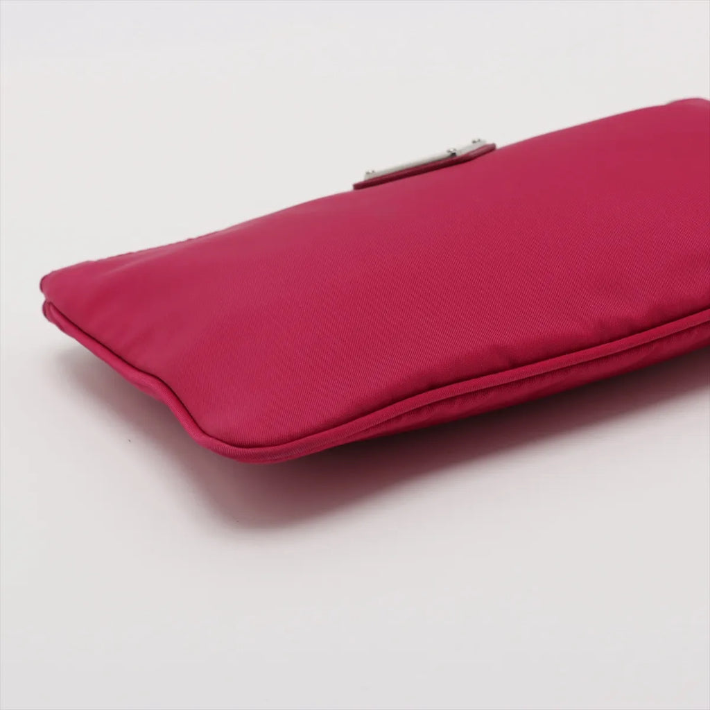 Prada Tessuto Nylon Leather Wristlet hot Pink
