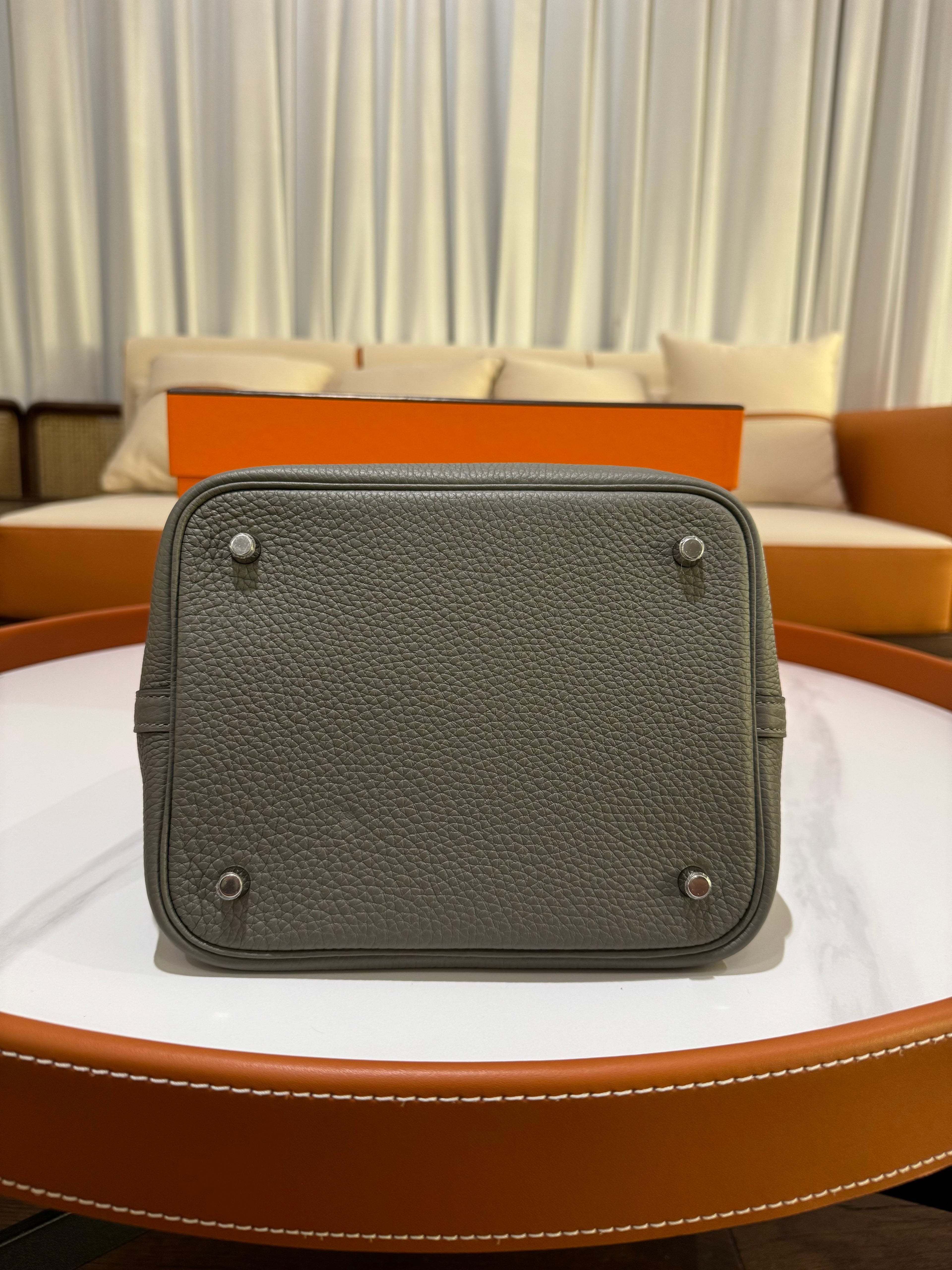 HERMES PICOTIN 22 CLOUD GREY STAMP U