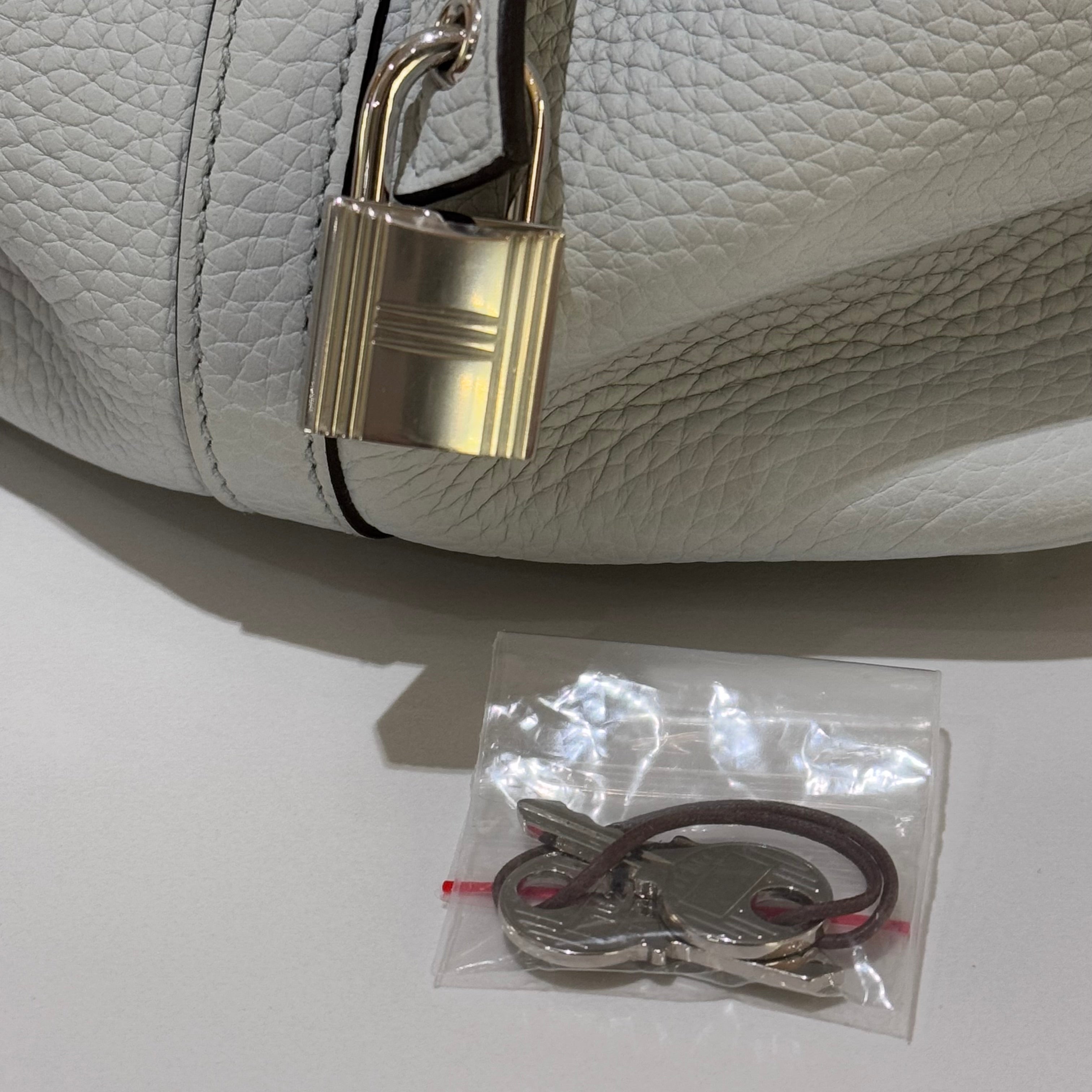 HERMES PICOTIN 22 HOLY GRAIL BLUE WITH SILVER HARDWARE Z STAMP