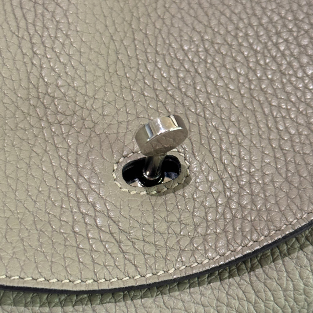 HERMÈS LINDY 30 SAGE GREEN WITH PALLADIUM HARDWARE (STAMP X)