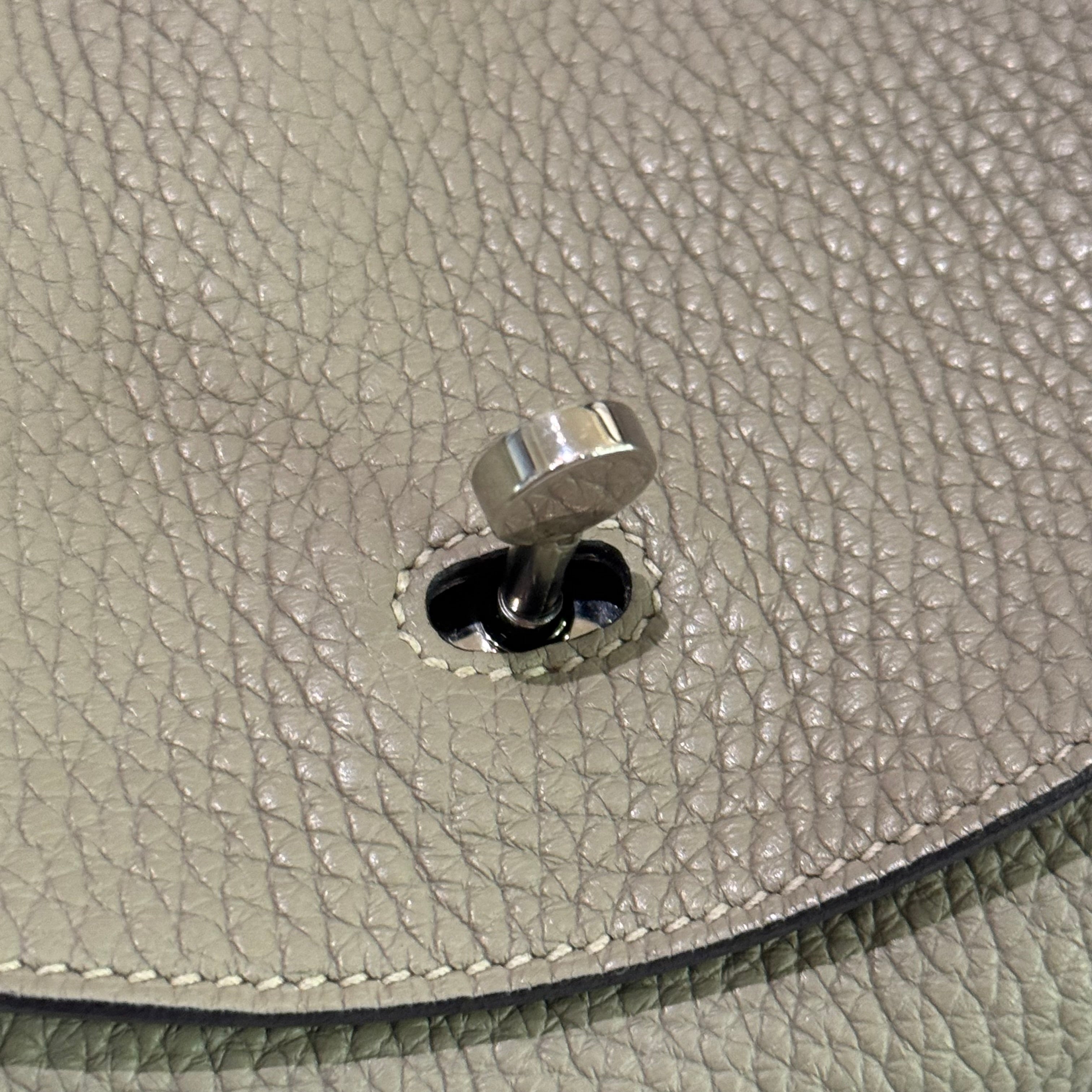 HERMÈS LINDY 30 SAGE GREEN WITH PALLADIUM HARDWARE (STAMP X)