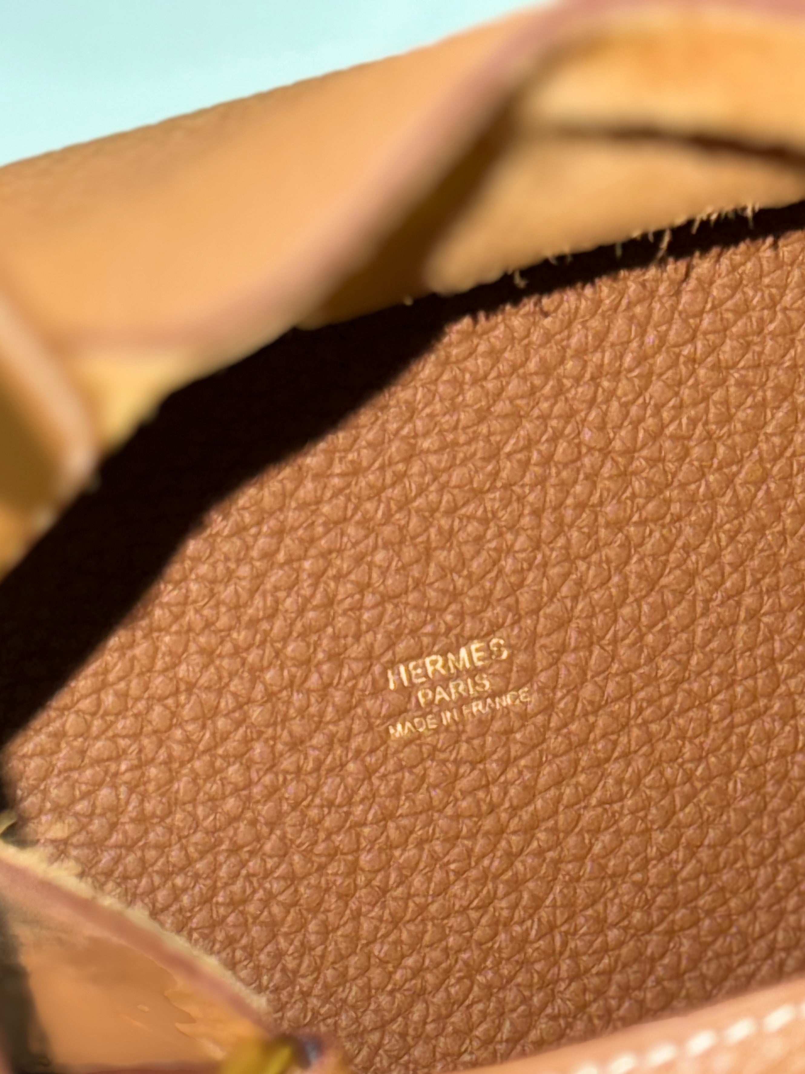 HERMES PICOTIN 18 GOLD BROWN