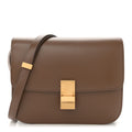 Box Calfskin Medium Classic Box Flap Bag Taupe