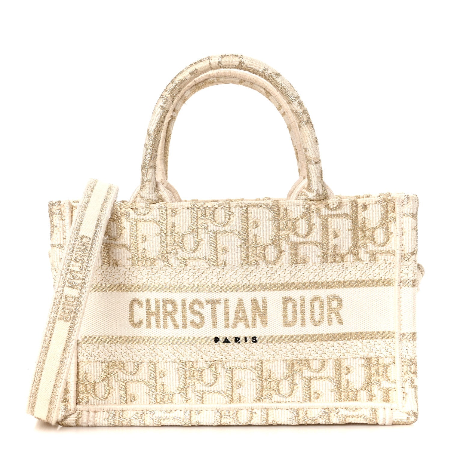 Oblique Mini Book Tote With Strap Gold Multicolor