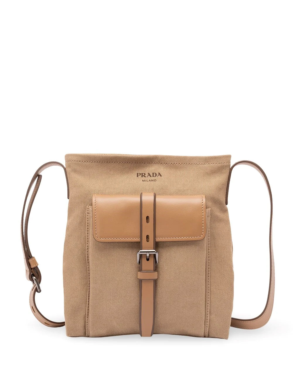 Prada Men Cotton And Leather Shoulder Bag