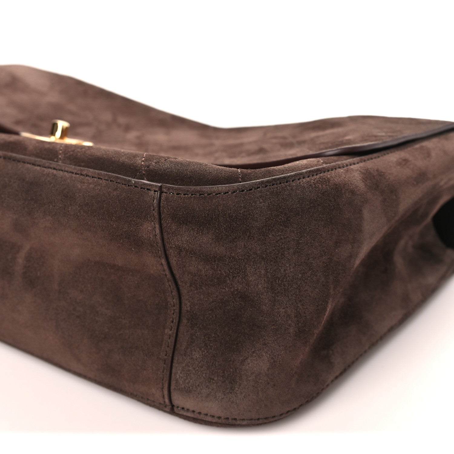 Suede Calfskin Small Souplissimo Maxi Flap Dark Brown Dark Brown