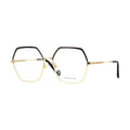 Marc Jacobs Eyeglasses Geometric Full Rim, Gold/Black Frame and Clear Demo Lenses Lens MJ11040RHL00