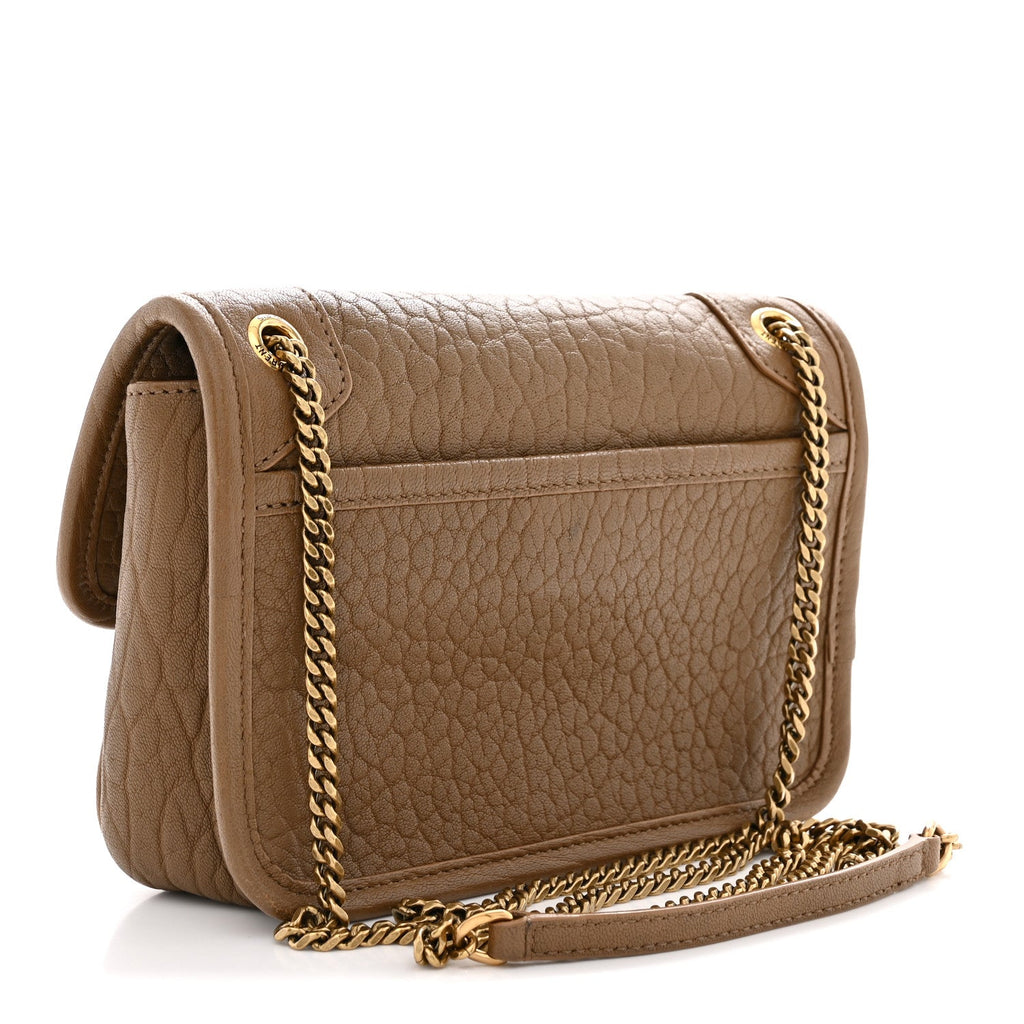Grained Lambskin Monogram Mini Niki Chain Satchel Dark Cork