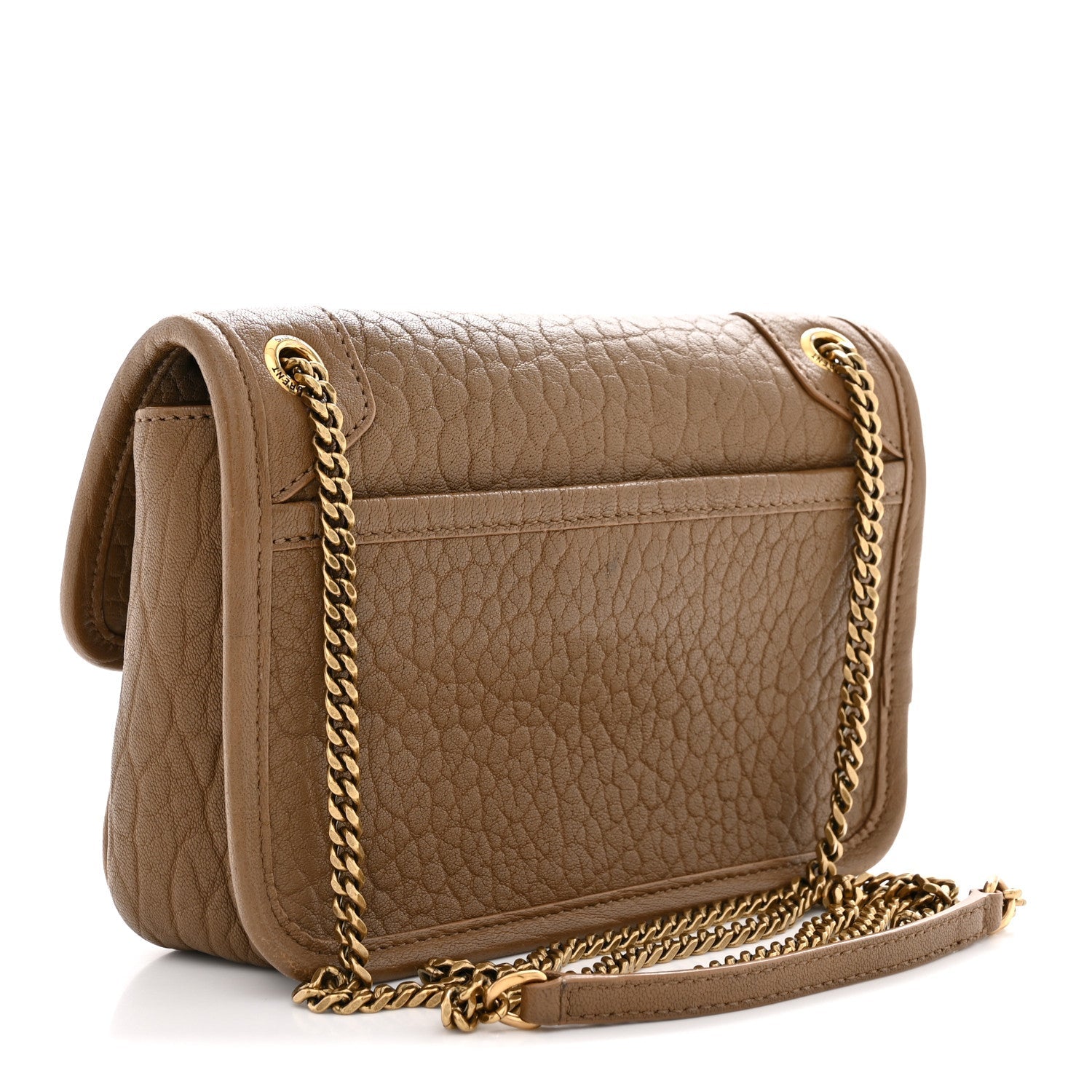 Grained Lambskin Monogram Mini Niki Chain Satchel Dark Cork