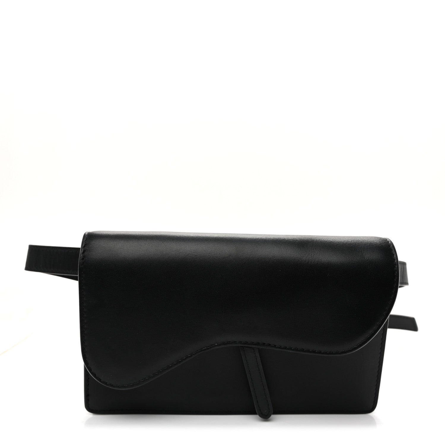 Calfskin Saddle Belt Bag Black