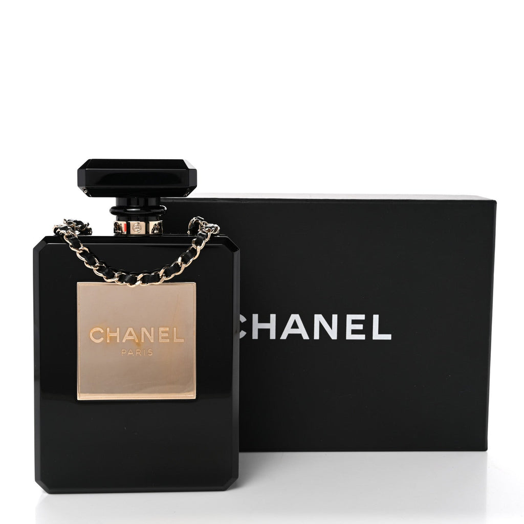 Plexiglass Perfume Bottle Clutch Black