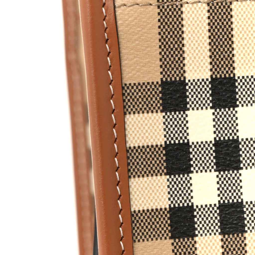 Canvas Vintage Check Calfskin Medium Freya Tote Briar Brown