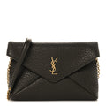 Grained Lambskin Small Cassandre Chain Pouch Light Musk