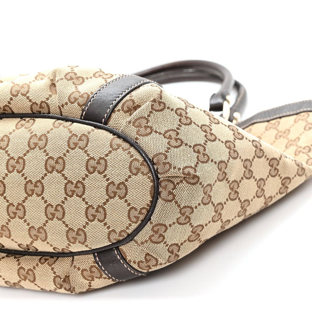 Monogram Medium D Gold Tote Bag Brown
