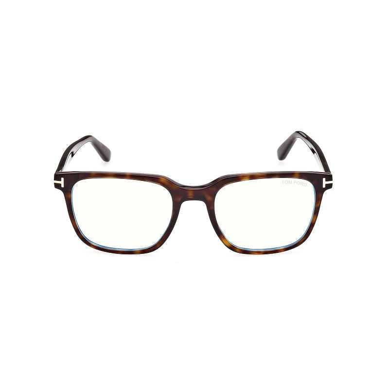Tom Ford Eyeglasses Square Full Rim, Striped Brown Frame and Clear Demo Lenses Lens FT5818-B050