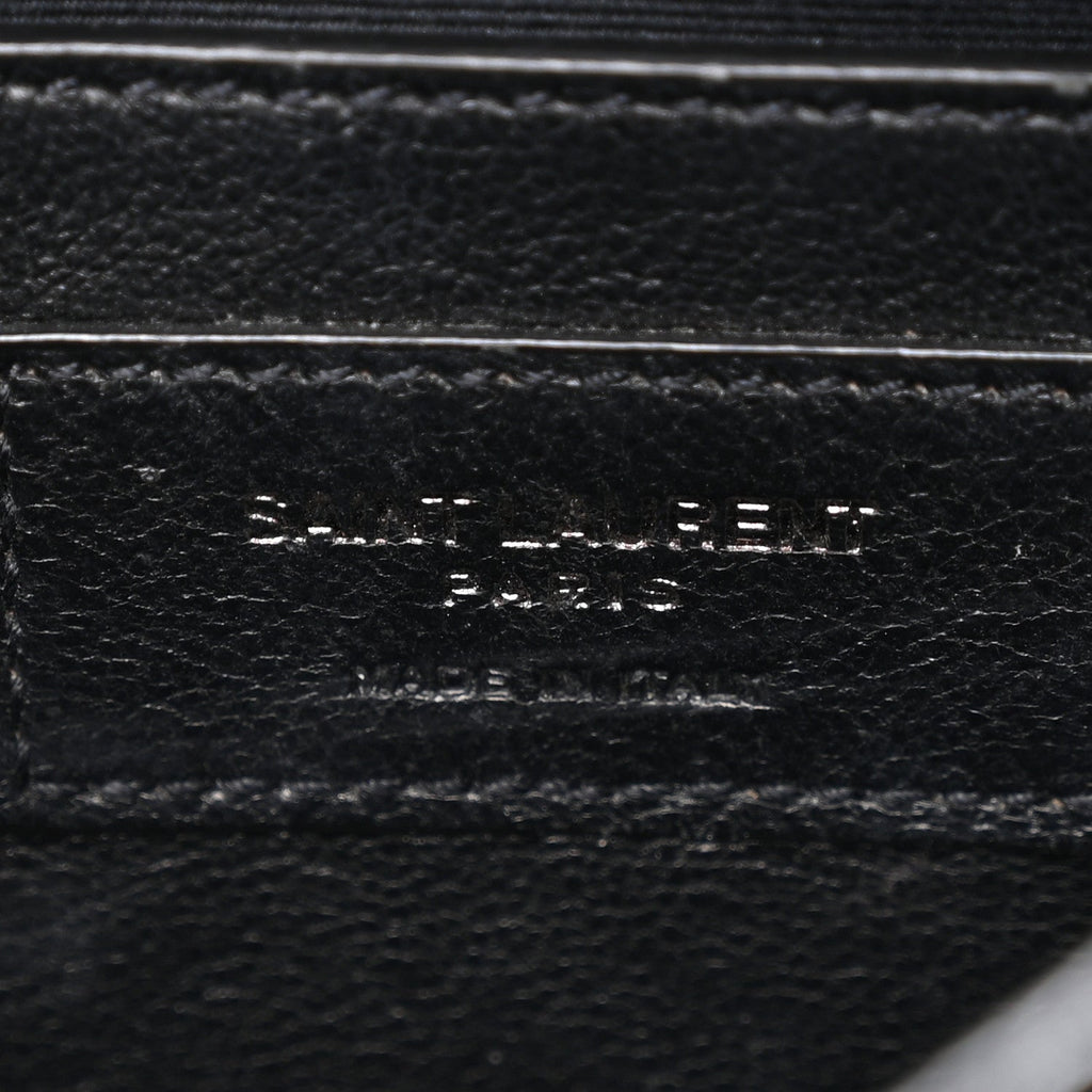 Crinkled Calfskin Matelasse Monogram Baby Niki Chain Satchel Black