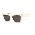 Palm Angels Sunglasses Cat Eye Full Rim, White Frame and Dark Grey Lens PERI099HOLLYWOOD0107