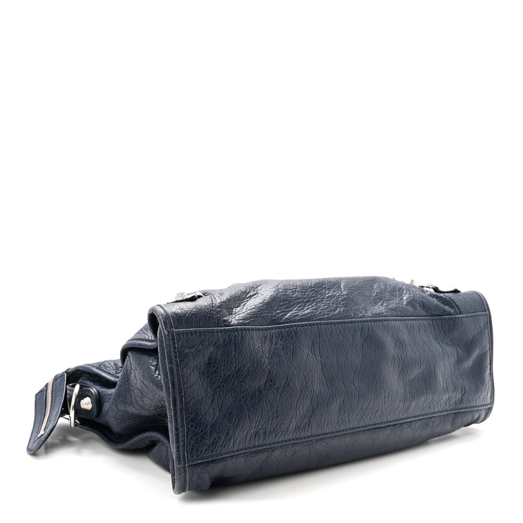 Agneau Giant 12 Silver Hardware City Bleu Obscur