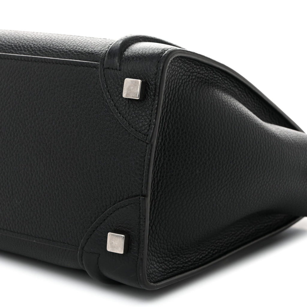 Drummed Calfskin Micro Luggage Black
