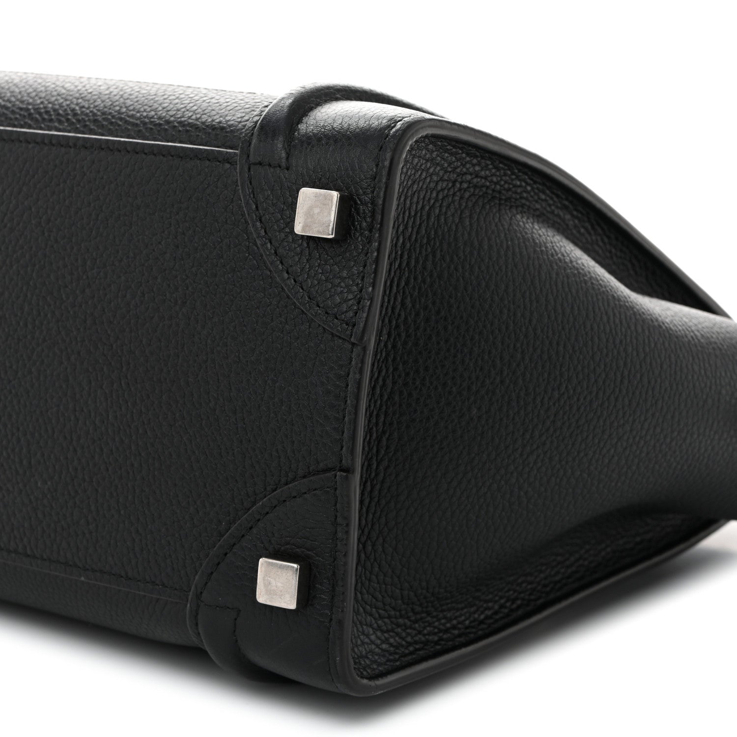 Drummed Calfskin Micro Luggage Black