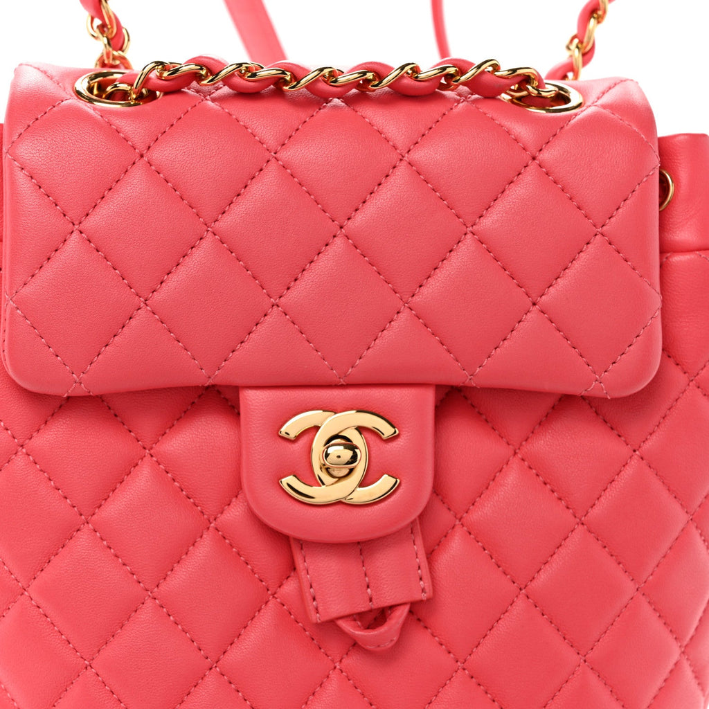 Lambskin Quilted Mini Urban Spirit Backpack Pink