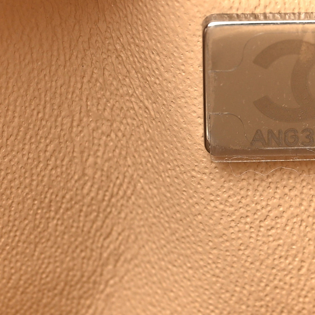Caviar Quilted Small Double Flap Beige