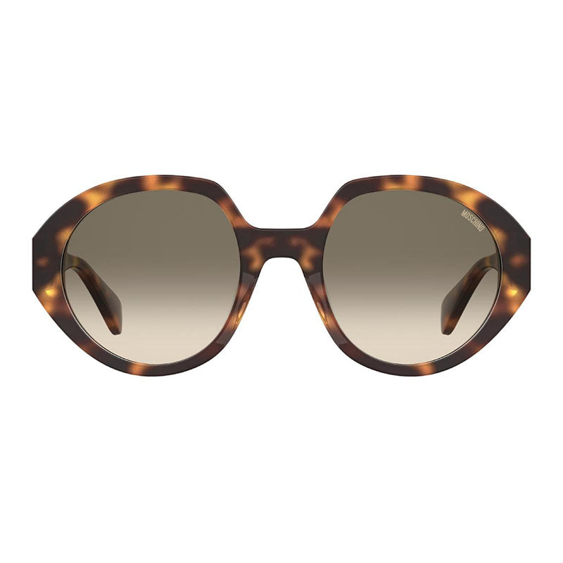 Moschino Sunglasses Round Full Rim, Havana Frame and Green Gradient Lens MOS126/S005L9K