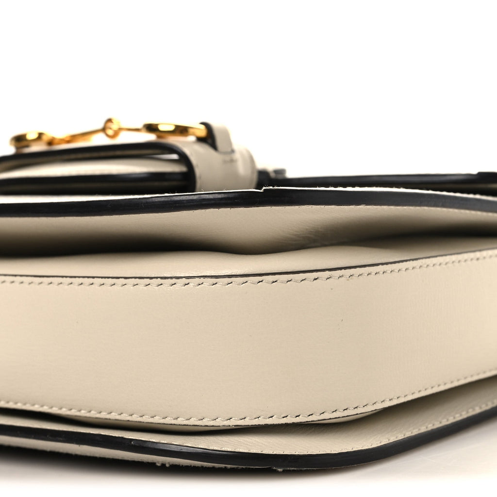 GG Supreme Monogram Horsebit 1955 Shoulder Bag Beige Mystic White