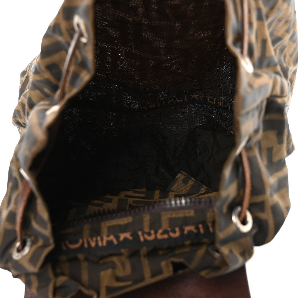 Zucca Drawstring Flap Backpack Tobacco