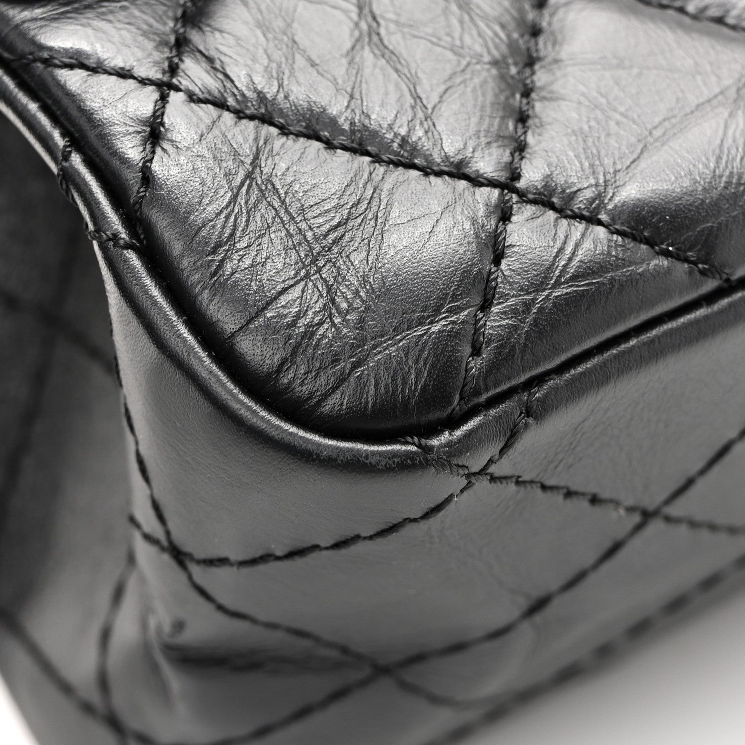 Aged Calfskin Quilted 2.55 Reissue 226 Flap Black