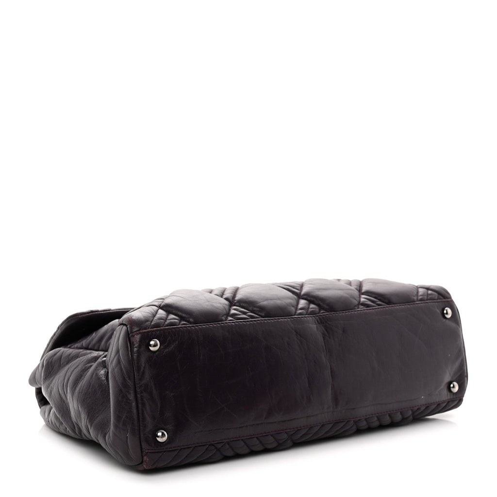 Lambskin In And Out XL Maxi Flap Dark Purple